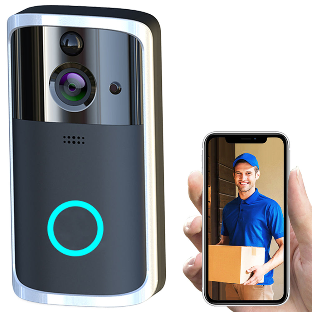 Telecamera videosorveglianza con visuale su smartphone, riconoscimento visitatori e illuminazione LED