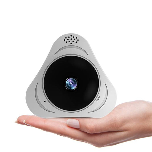 Telecamera WiFi da interno con obiettivo fisheye, vista frontale