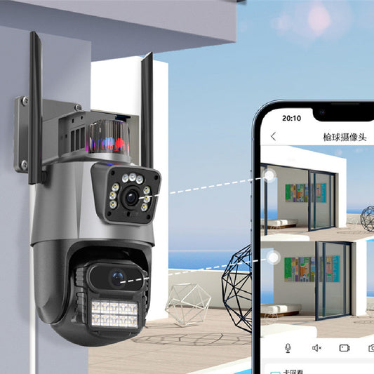 Telecamera WiFi da esterno 6MP con doppia lente, vista frontale