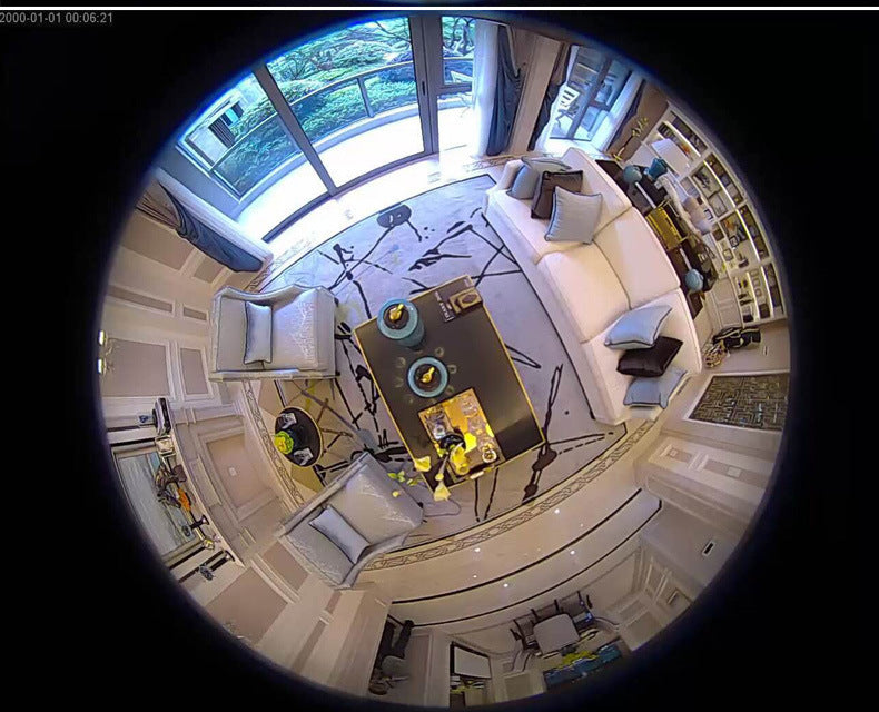 Telecamera IP fisheye da interno, vista dall'alto
