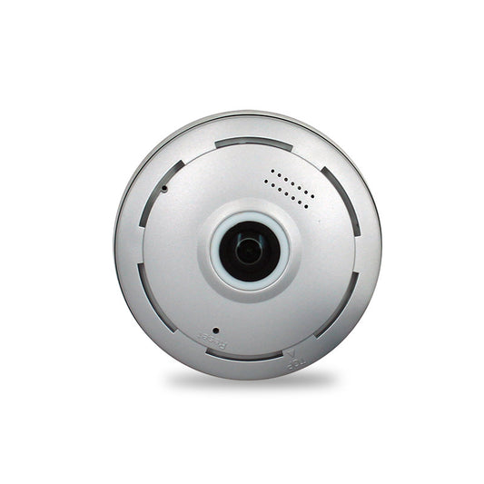 Telecamera IP fisheye da interno, vista frontale con obiettivo panoramico
