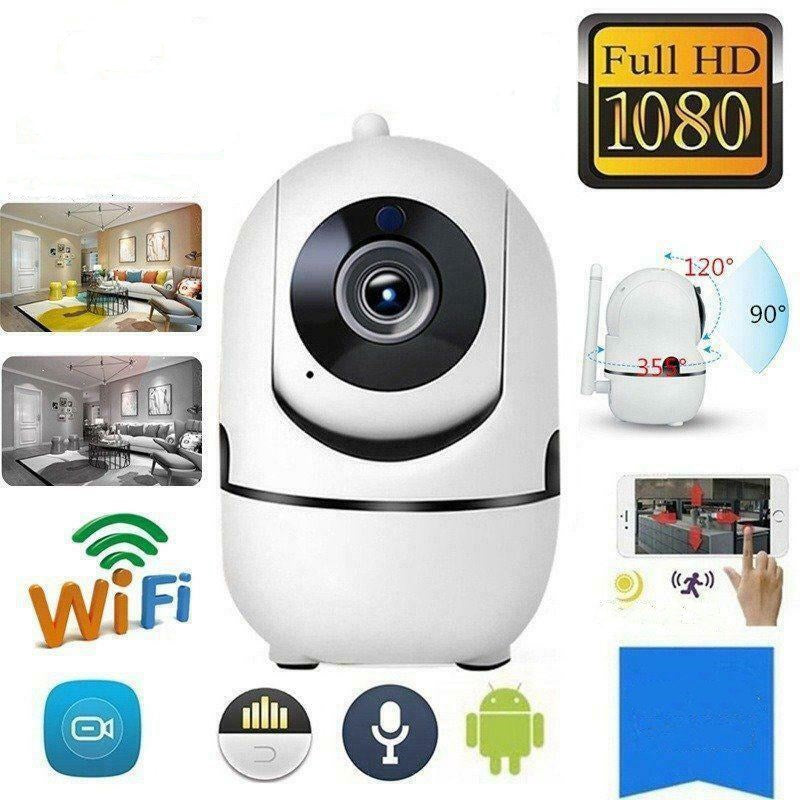 Telecamera di sicurezza WiFi Full HD 1080p con angolo di visione 120°, rilevamento movimento e audio bidirezionale