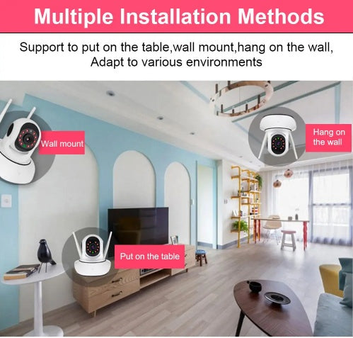 Telecamera di sicurezza MicroElgo installabile a parete, su tavolo o appesa, adatta a vari ambienti domestici