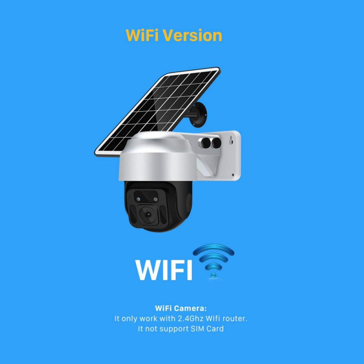 Telecamera di sicurezza WiFi con pannello solare, versione wireless per videosorveglianza esterna