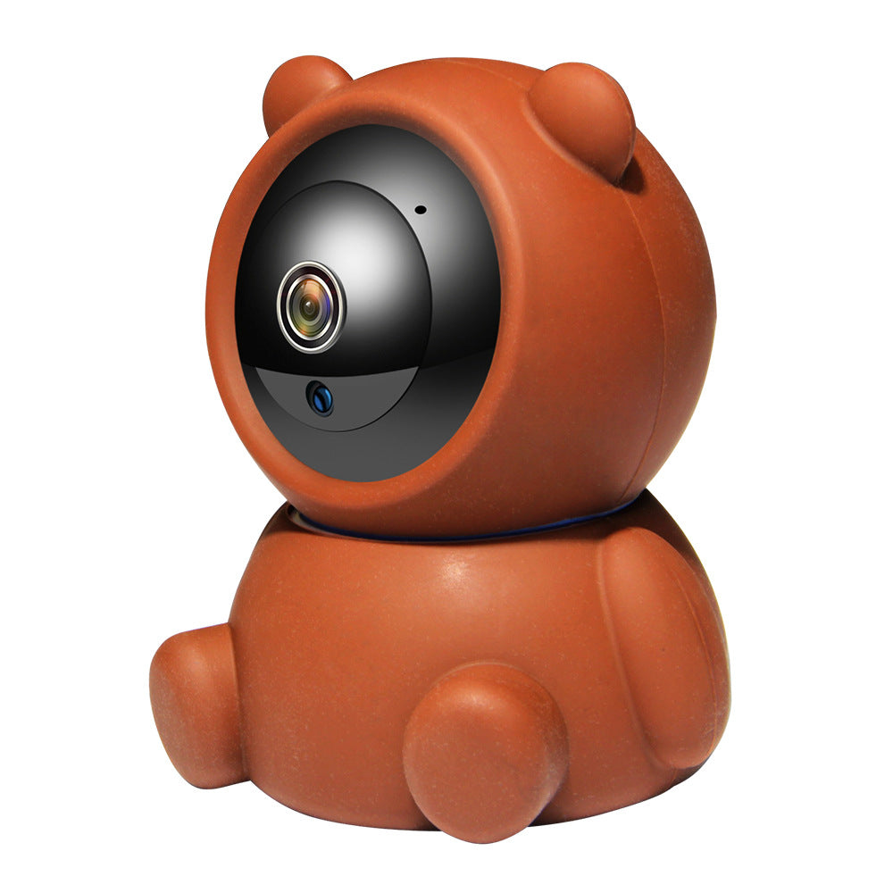 Telecamera di sicurezza a forma di orso marrone, ideale per sorveglianza domestica e baby monitor