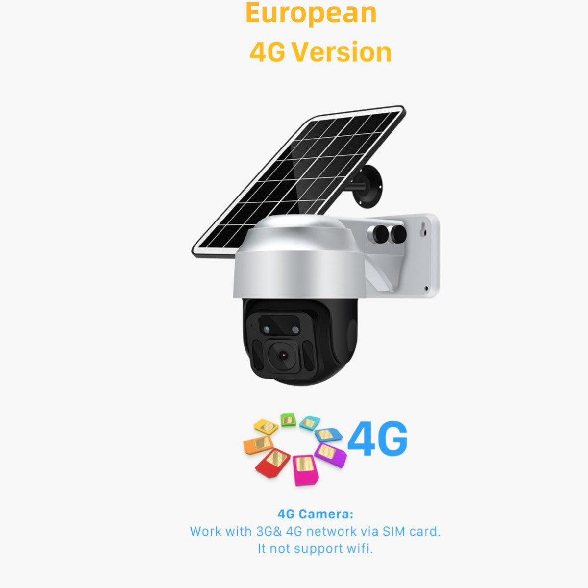 Telecamera di sorveglianza solare 4G con pannello fotovoltaico, ideale per sicurezza esterna senza Wi-Fi