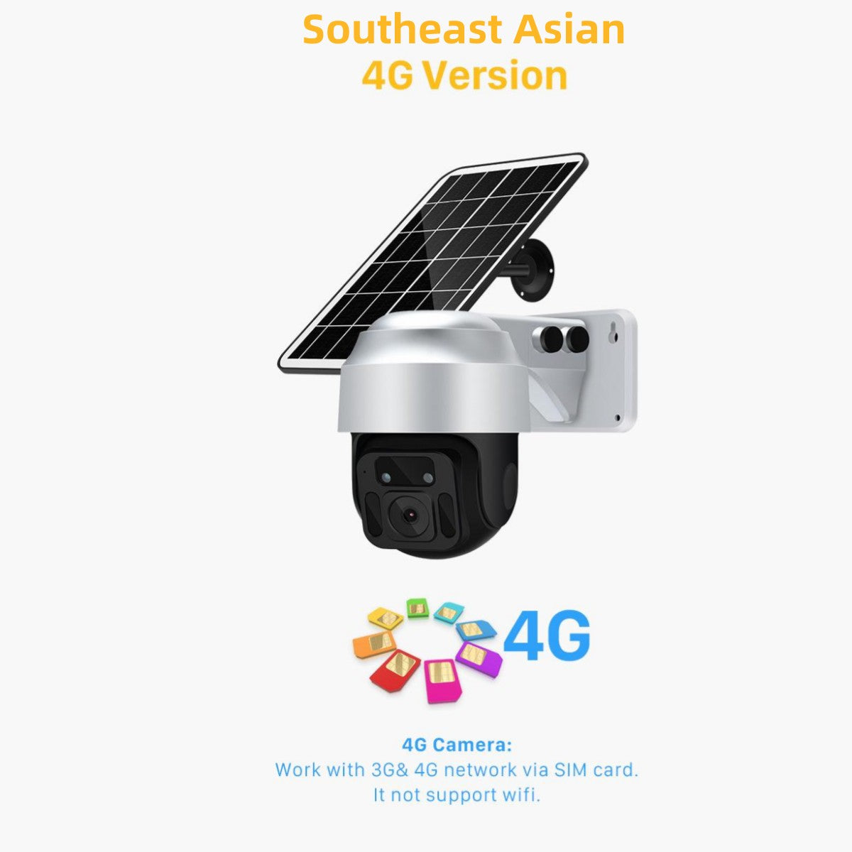 Telecamera di sorveglianza solare 4G con pannello solare, ideale per sicurezza esterna senza Wi-Fi
