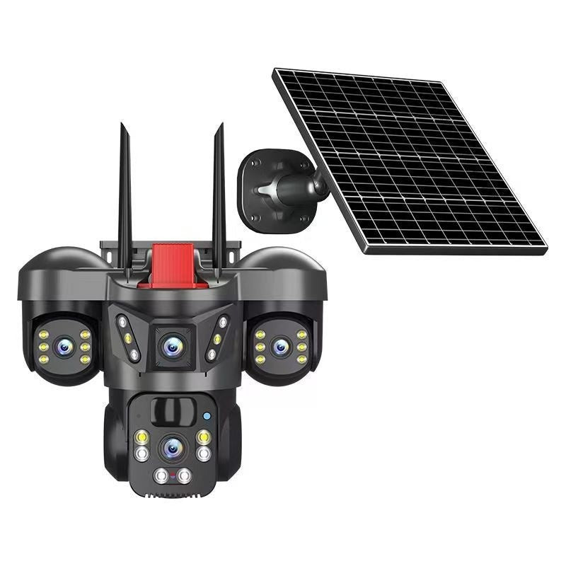Telecamera con antenne e pannello solare separato, vista dei componenti