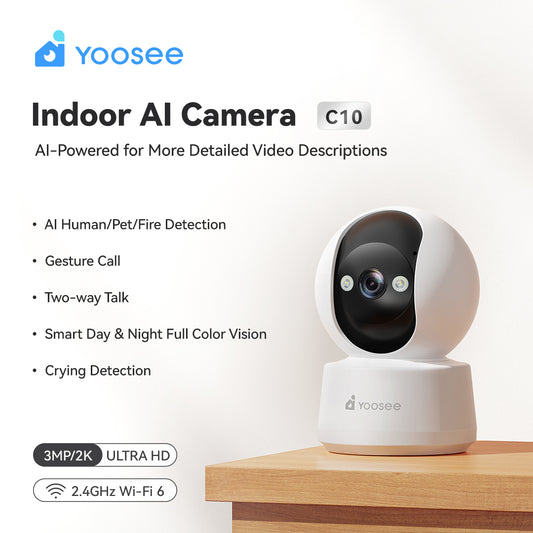 Telecamera WiFi 2K con rotazione a 360 gradi, vista frontale